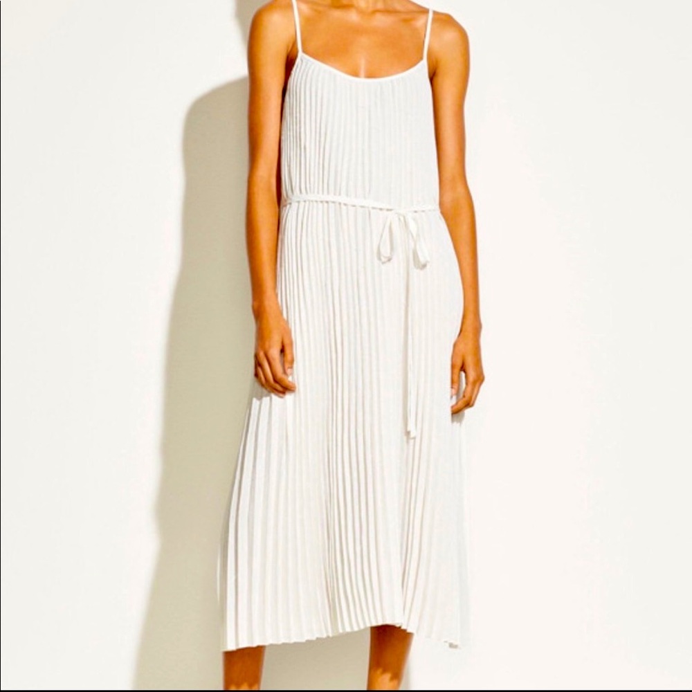 Vince white pleated flowy summer dress